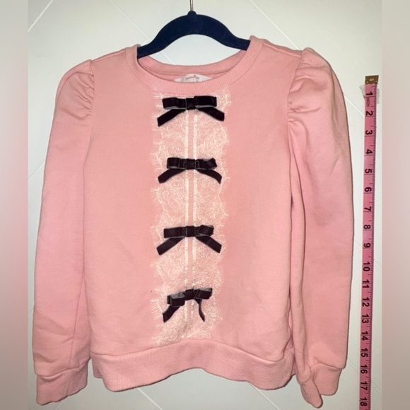 NWOT Janie and Jack x American Girl Holiday Wrapped in a Bow Pink Sweatshirt 7 - Picture 6 of 9